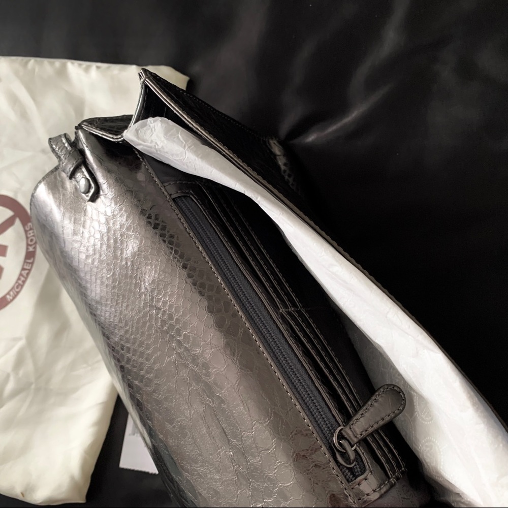 Michael Kors Tilda Gunmetal XL Clutch - Picture 3 of 8